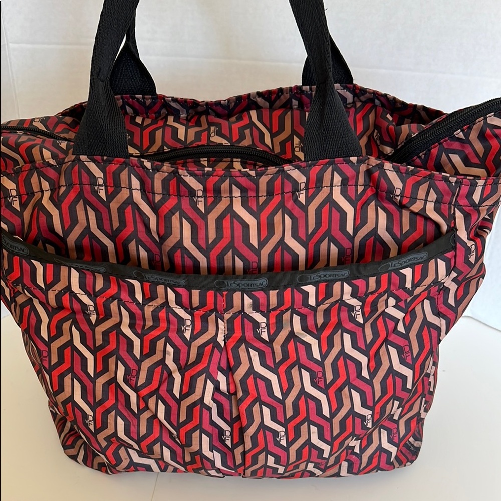 Limited Edition Diane von Furstenberg for LeSportsac Geometric Red & Black Tote